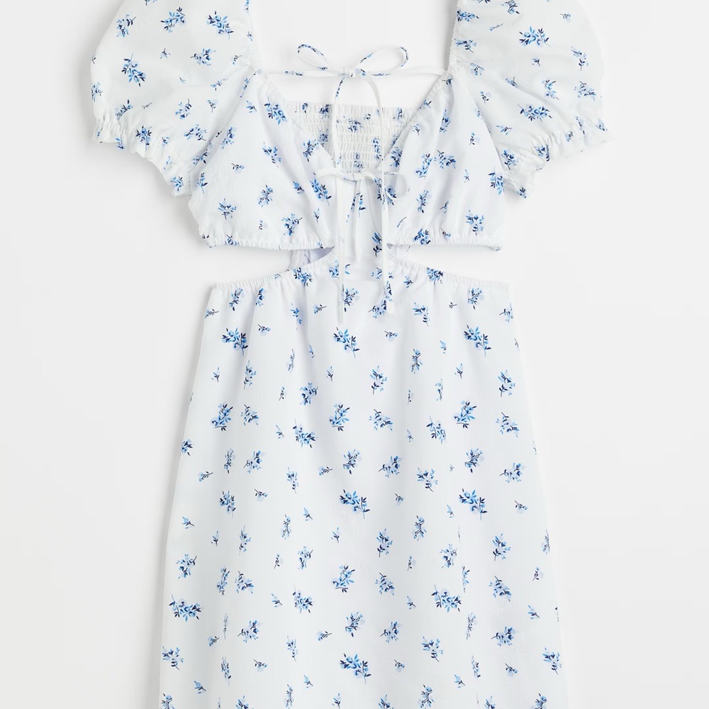 NWT Divided White and Blue Floral Dress
